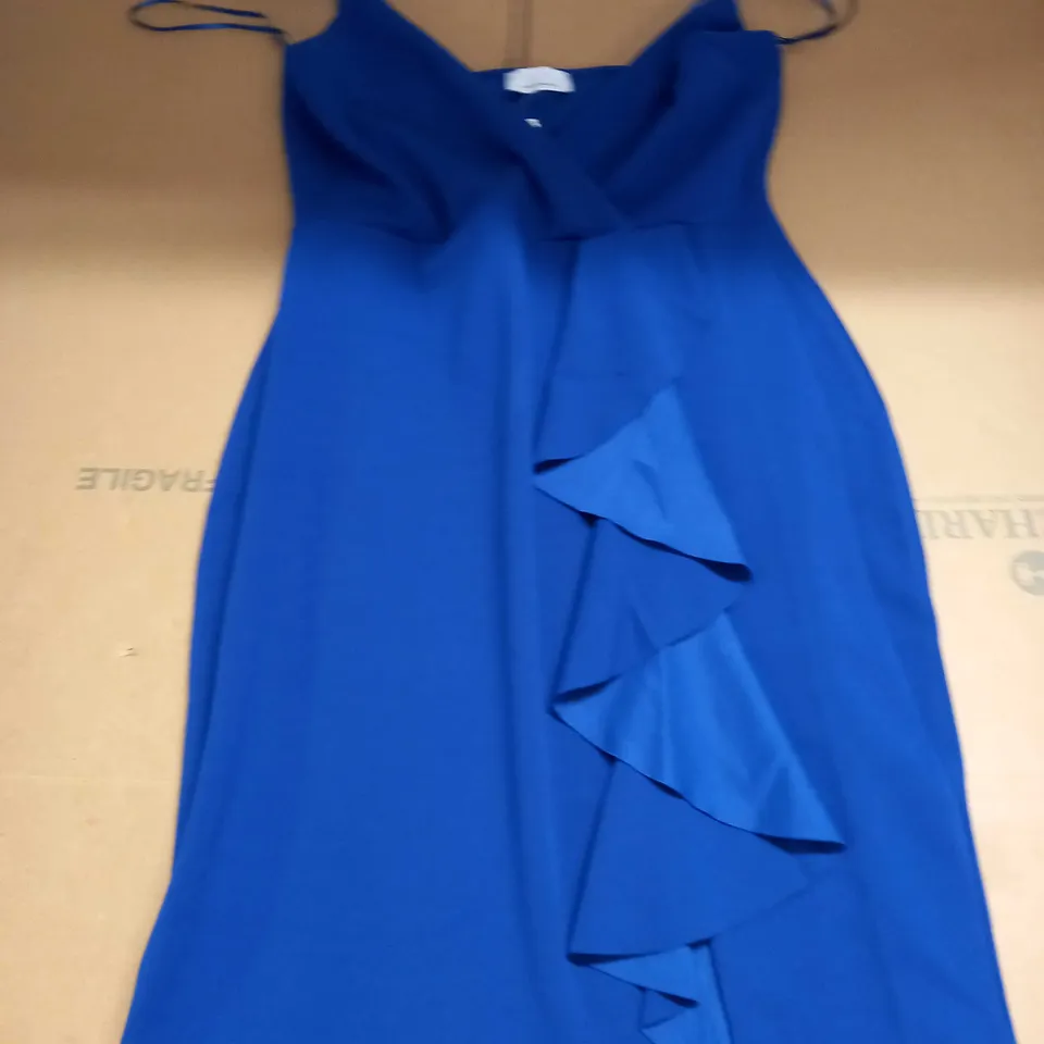QUIZ ROYAL BLUE STRAP RUFFLE DRESS SIZE 16