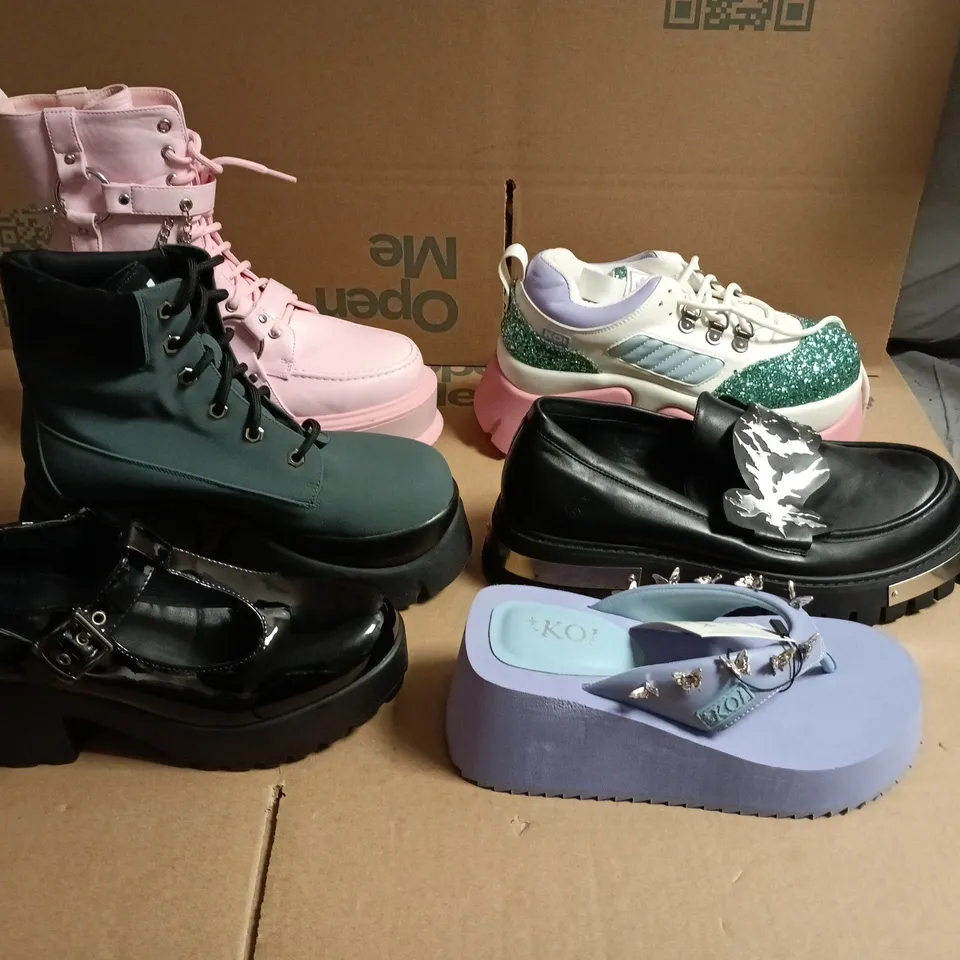 LOT OF APPROXIMATELY 10 ASSORTED PAIRS OF SHOES AND BOOTS IN VARIOUS SIZES