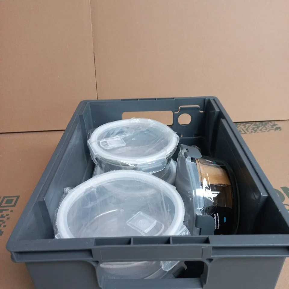 SET OF 7 ASSORTED GLASS FOOD STORAGE CONTAINERS WITH LIDS