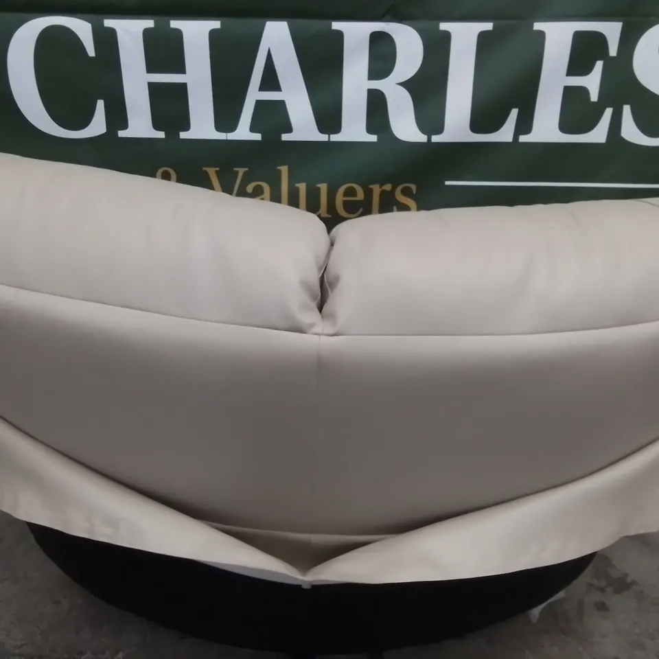 DESIGNER LEATHER MIDDLE SECTION PIECE IN CREAM