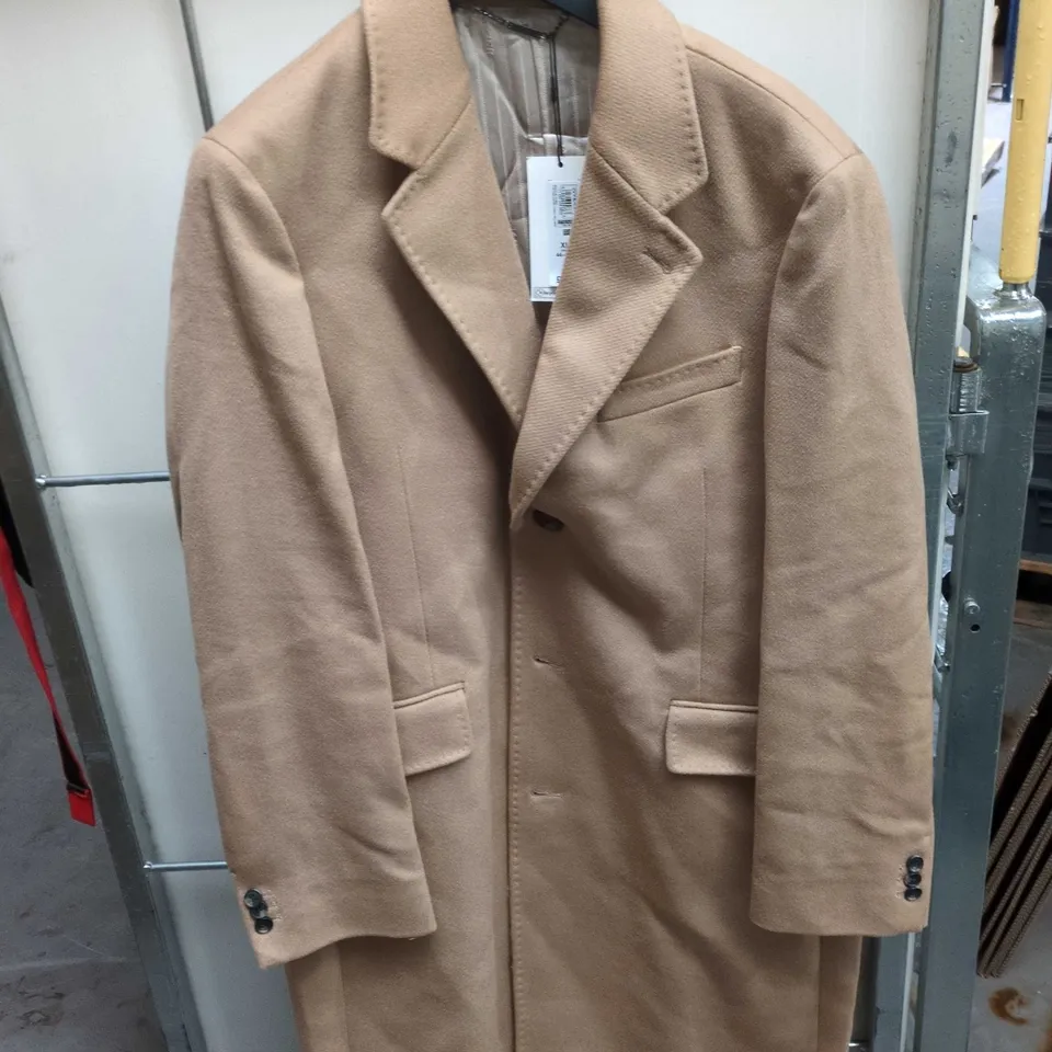 JAEGER CAMEL WOOL-BLEND COAT – MEN'S, UK XL – DESIGNED IN GREAT BRITAIN
