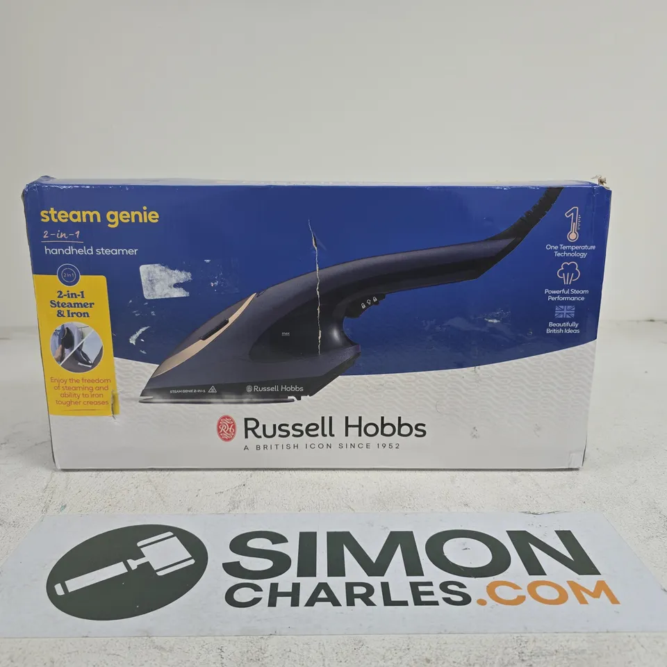 RUSSELL HOBBS 2 IN 1 STEAM GENIE HANDHELD STEAMER BOXED