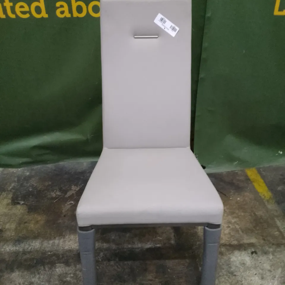 GREY LEATHER DINING CHAIR