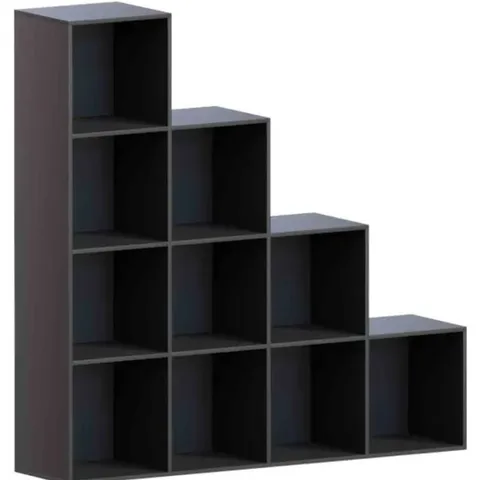 BOXED VIDA DESIGNS DURHAM 10 CUBE STAIRCASE STORAGE UNIT - BLACK (1 BOX)