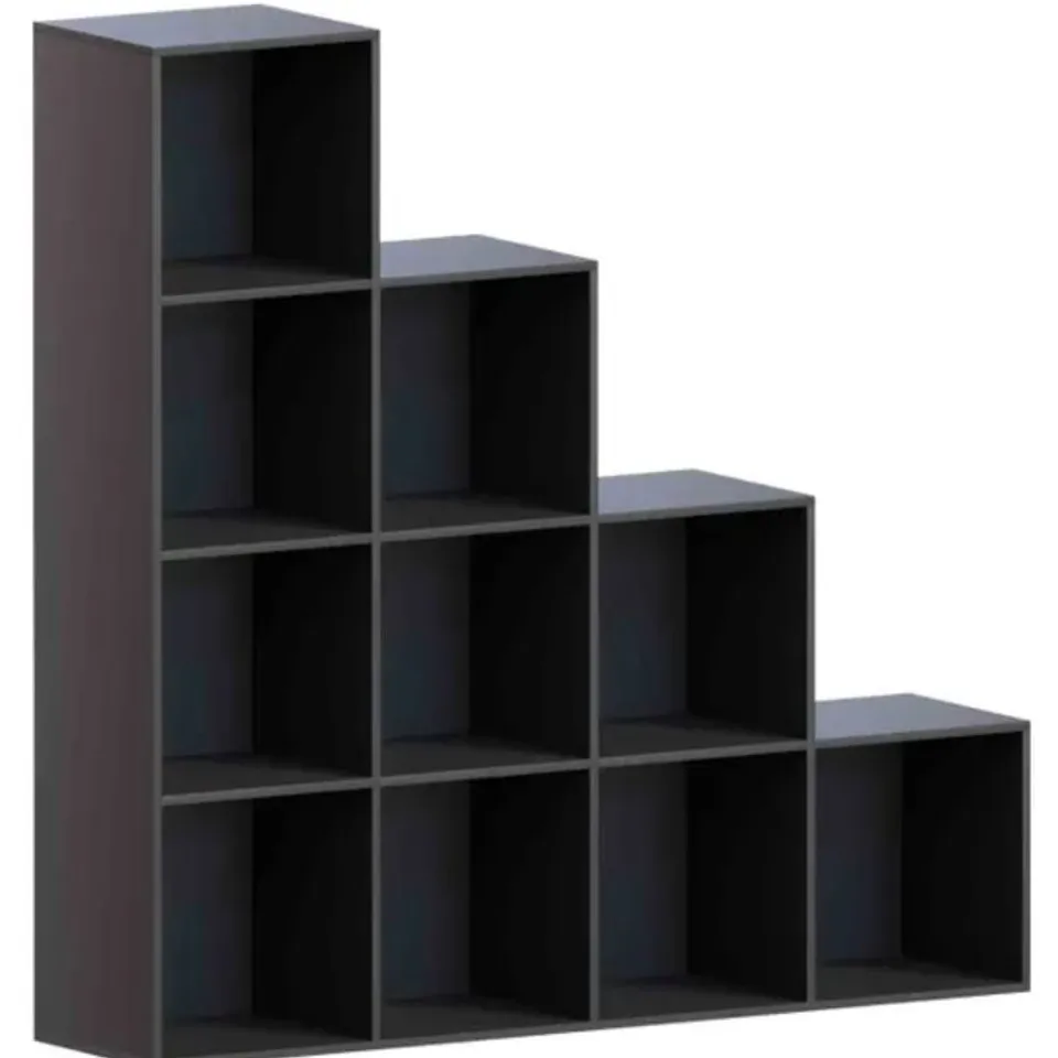 BOXED VIDA DESIGNS DURHAM 10 CUBE STAIRCASE STORAGE UNIT - BLACK (1 BOX)
