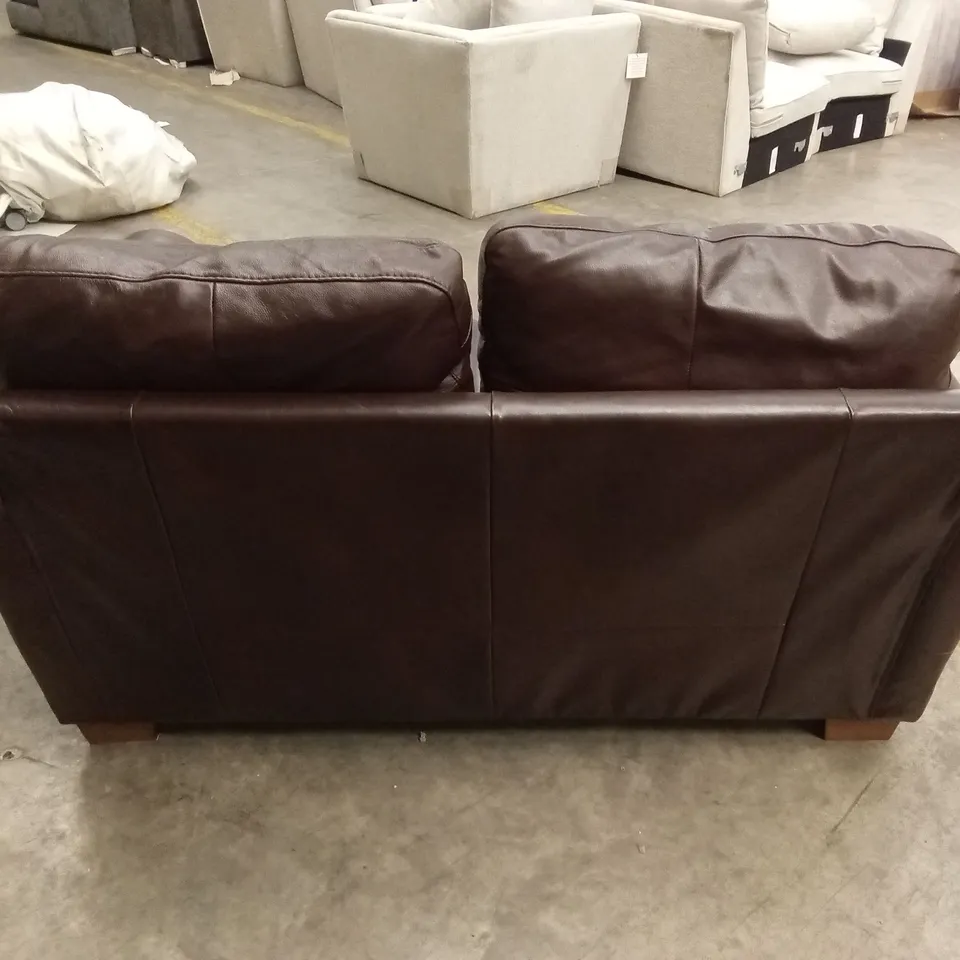 BAILEY 2 SEATER LEATHER SOFA - CHOCOLATE RRP £949