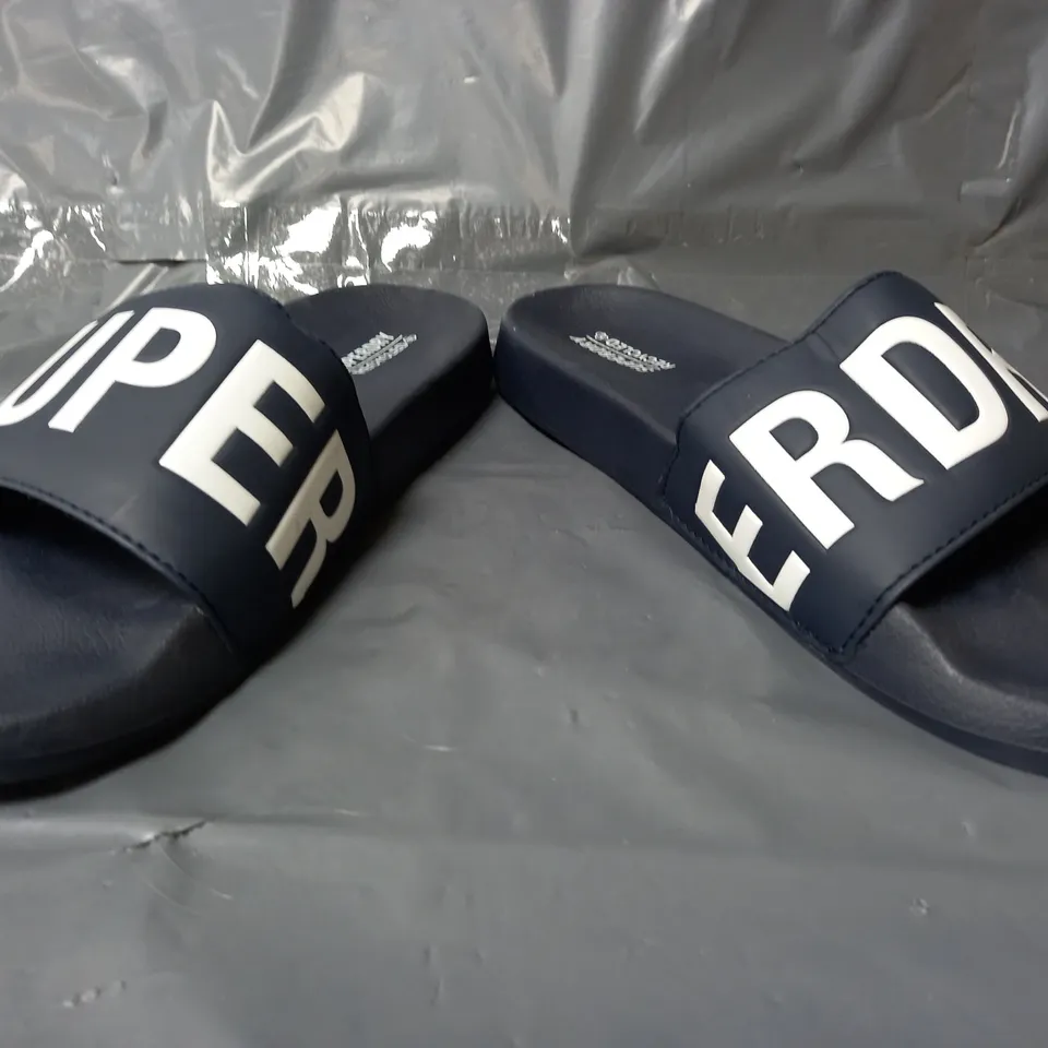 SUPERDRY POOL SLIDES IN NAVY - MEDIUM