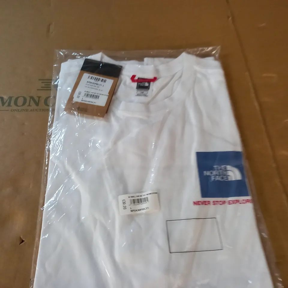 BAGGED NORTH FACE MENS WHITE T-SHIRT - L/G
