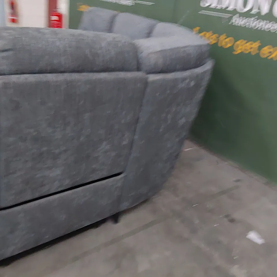 DESIGNER POWER RECLINING CORNER GROUP GREY FABRIC 