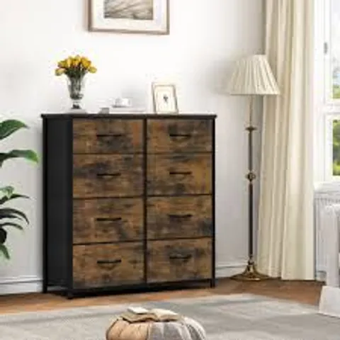 BOXED 86cm W 8-DRAWER CHEST OF DRAWERS (1 BOX)
