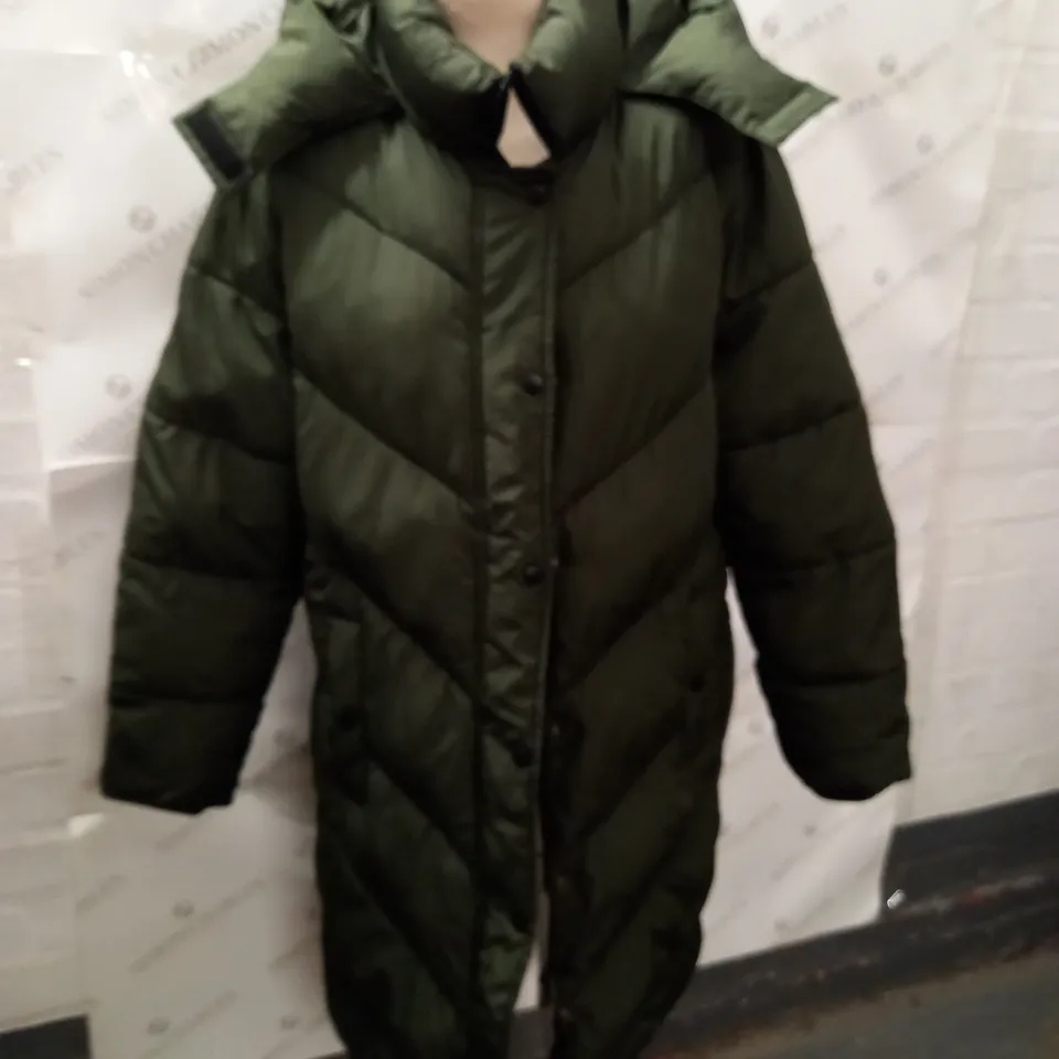 PAPAYA GREEN LONGLINE PADDED COAT - 16