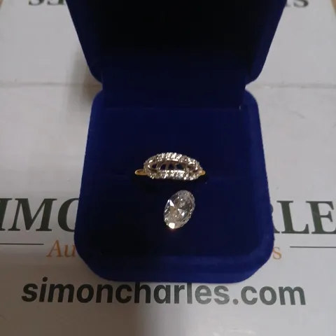 DIAMONIQUE 3.2CT OVAL RING STERLING SILVER 