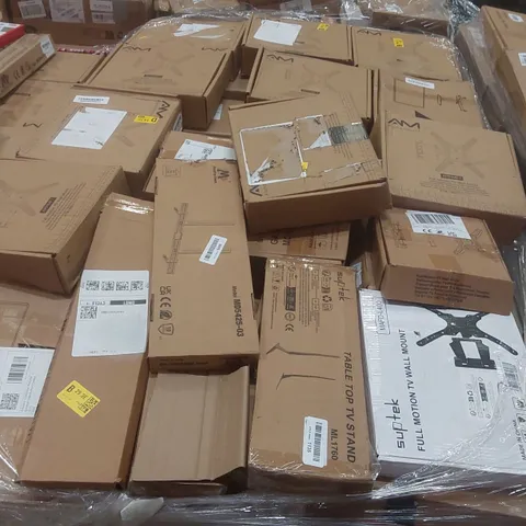 PALLET CONTAINING A VERY LARGE QUANTITY OF ASSORTED TV STANDS/MOUNTS ECT