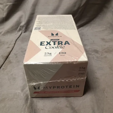BOXED AND SEALED MYPROTEIN LEAN EXTRA COOKIES (12 IN BOX) - DARK CHOCOLATE AND BERRY FLAVOUR)