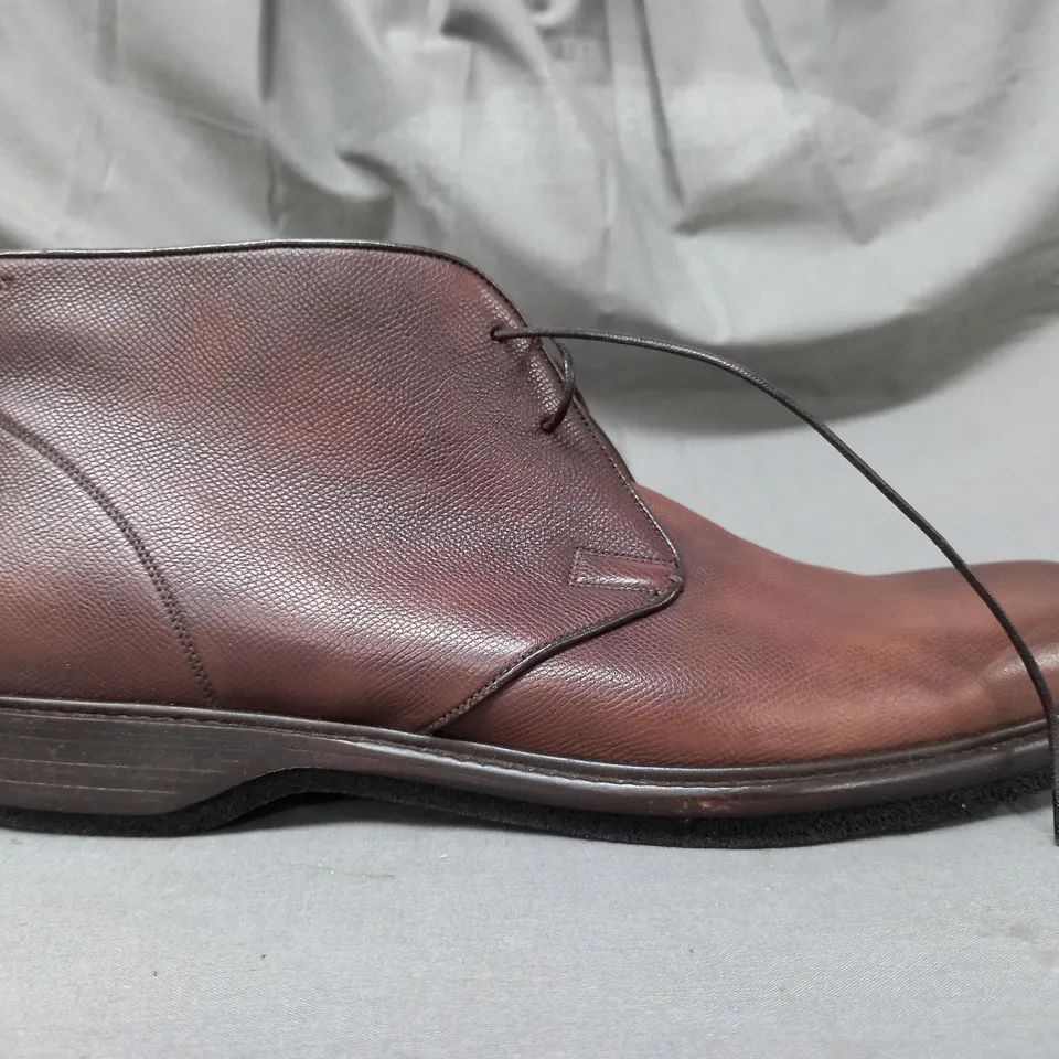 BOXED PAIR OF BALLY SHOES IN COFFEE US SIZE 12