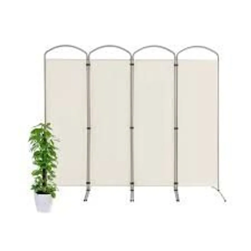 BOXED COSTWAY 6.2FT FOLDING 4-PANEL ROOM DIVIDER HOME OFFICE LIVING ROOM SCREEN DIVIDER - WHITE (1 BOX)