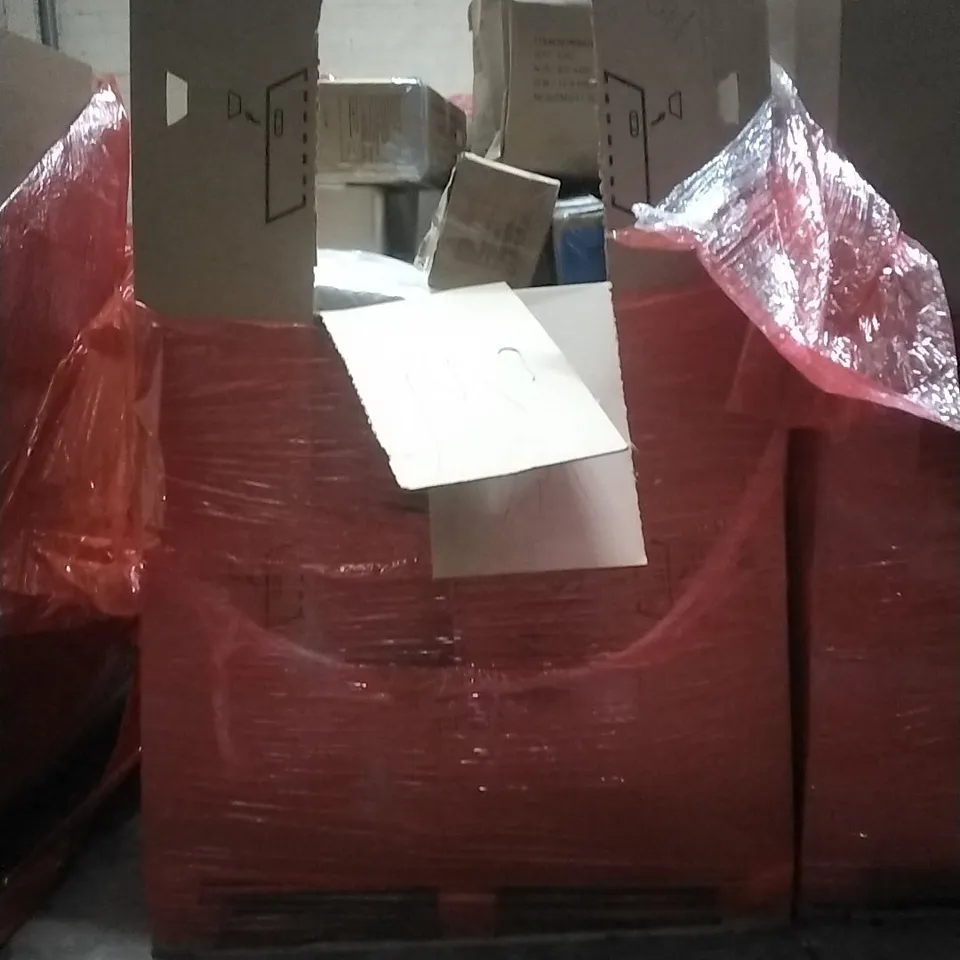 PALLET OF HOUSEHOLD ITEMS TO INCLUDE PROFESSIONAL PUTTING MAT, BADMINTON RACKET,TENT,TV FLOOR STAND AND OTHER ASSORTED ITEMS...