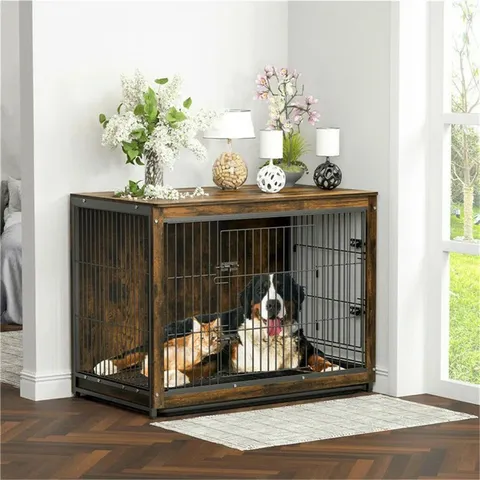 BOXED LANDIS FURNITURE STYLE PET CRATE WITH 2 DOORS