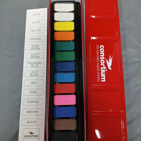 APPROXIMATELY 20 CONSORTIUM WATER COLOUR PAINT TINS