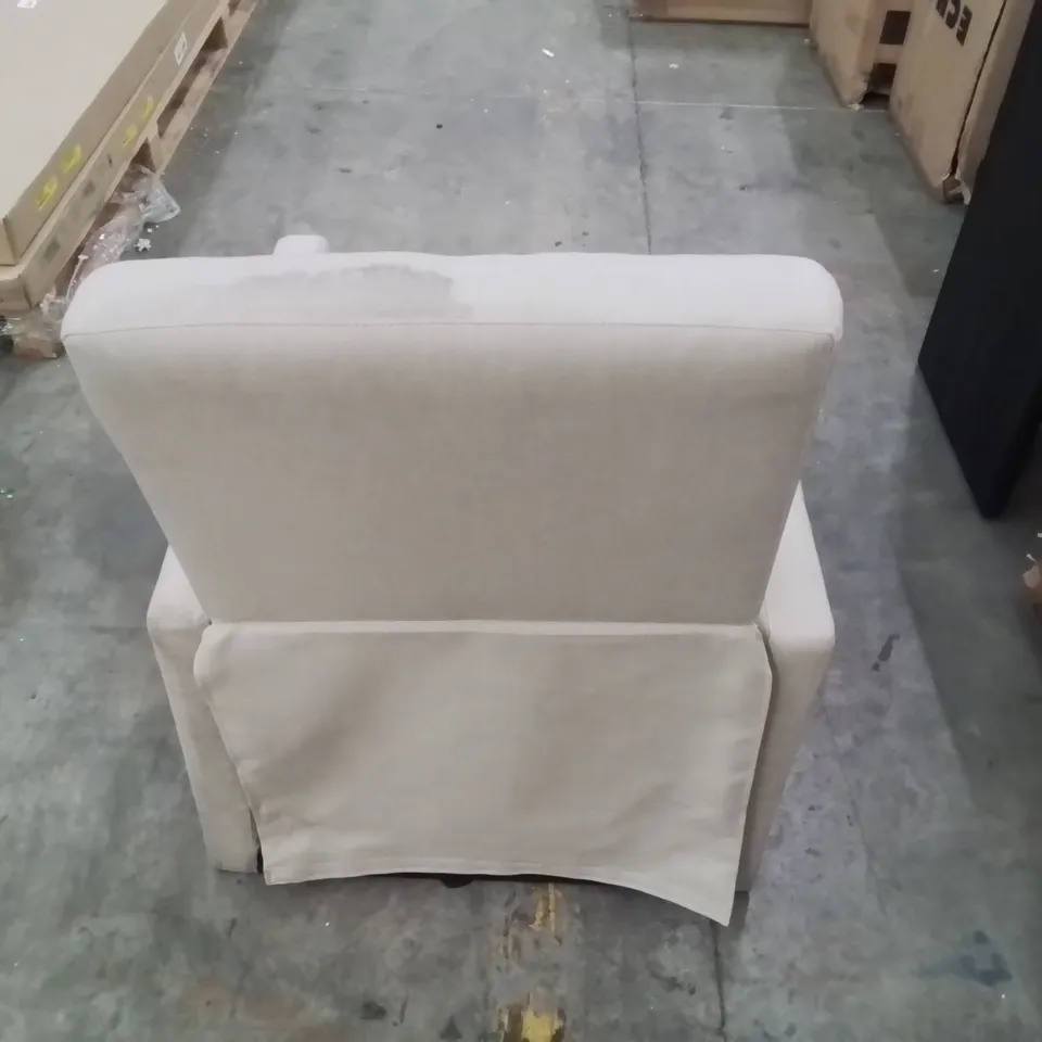 BEIGE UPHOLSTERED ARM CHAIR 