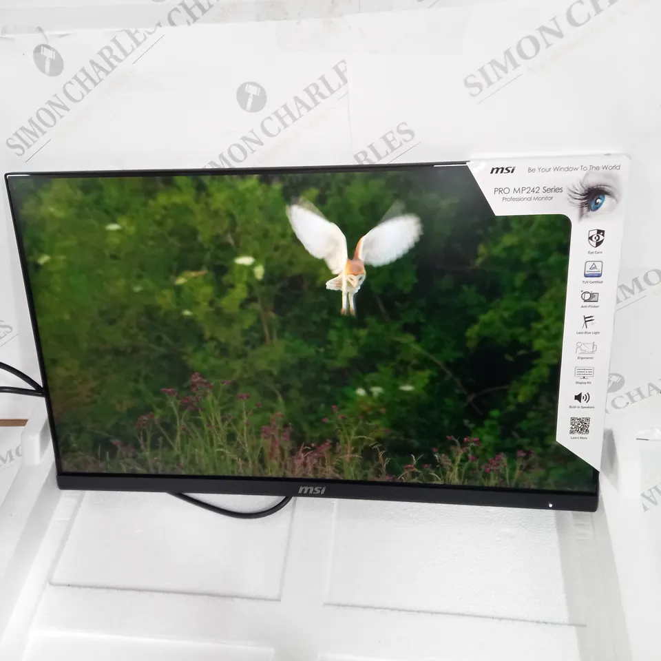 BOXED MSI PRO MP242 SERIES PROFESSIONAL MONITOR WITH POWER LEAD, ARTS FOR STAND AND HDMI LEAD- COLLECTION ONLY