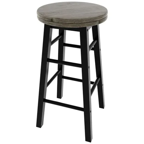 BOXED LASSIC CHEF VIDA WOODEN REVOLVING BAR STOOL - BLACK