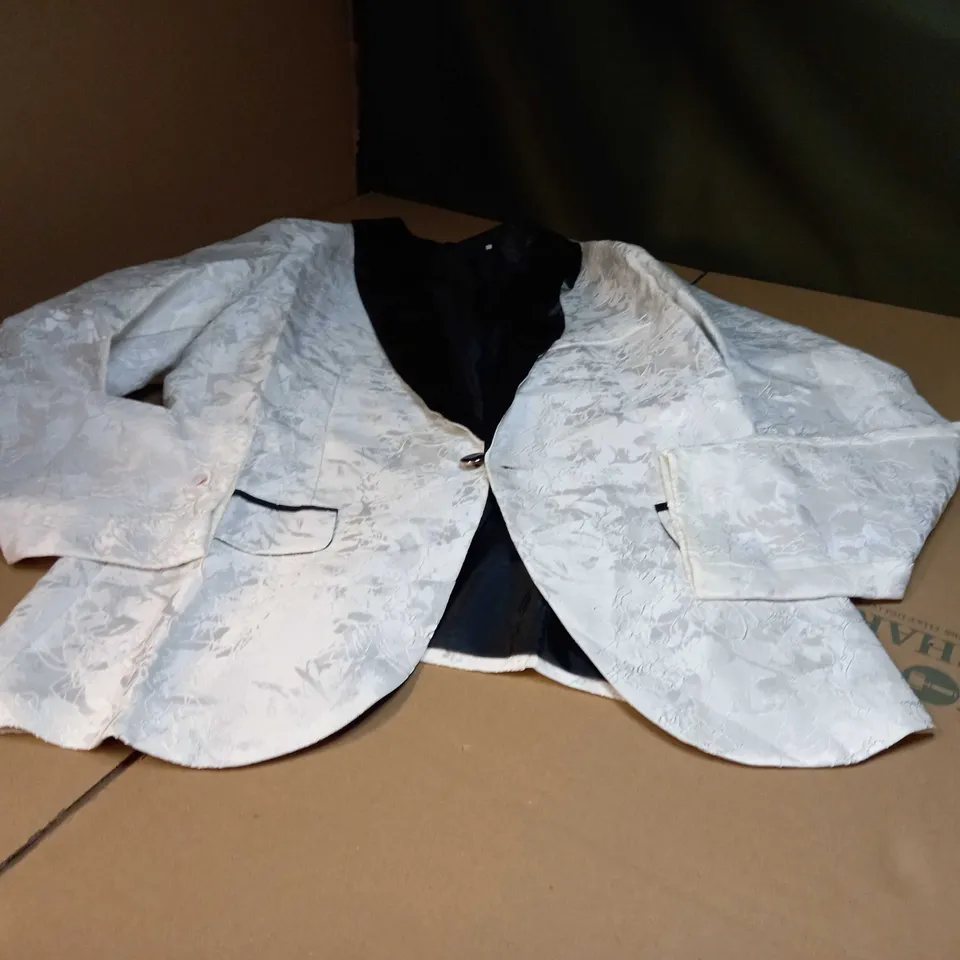 DESIGNER BLACK/WHITE TEXTURED LIGHTWEIGHT BLAZER - SMALL