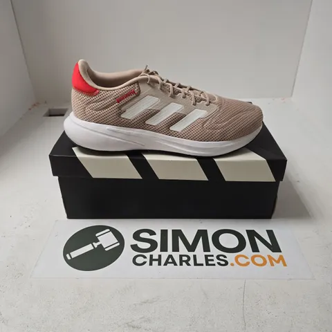 BOXED PAIR OF ADIDAS RESPONSE RUNNER U TRAINERS IN BEIGE - UK 10.5