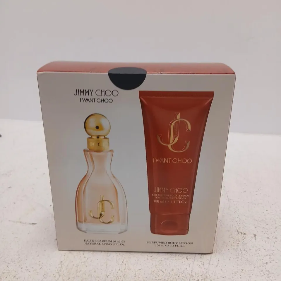 JIMMY CHOO I WANT CHOO PERFUME & BODY LOTION SET – 60ML + 100ML, BOXED
