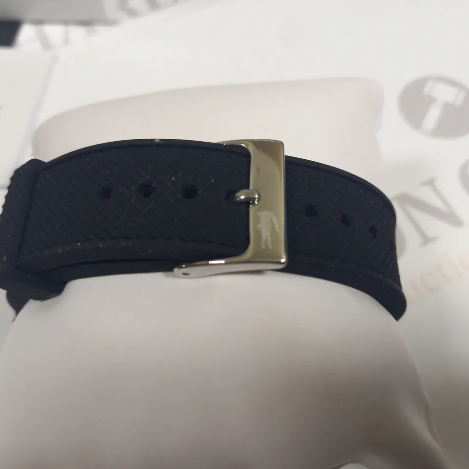 LACOSTE ALL BLACK WATCH WITH SILICONE STRAP