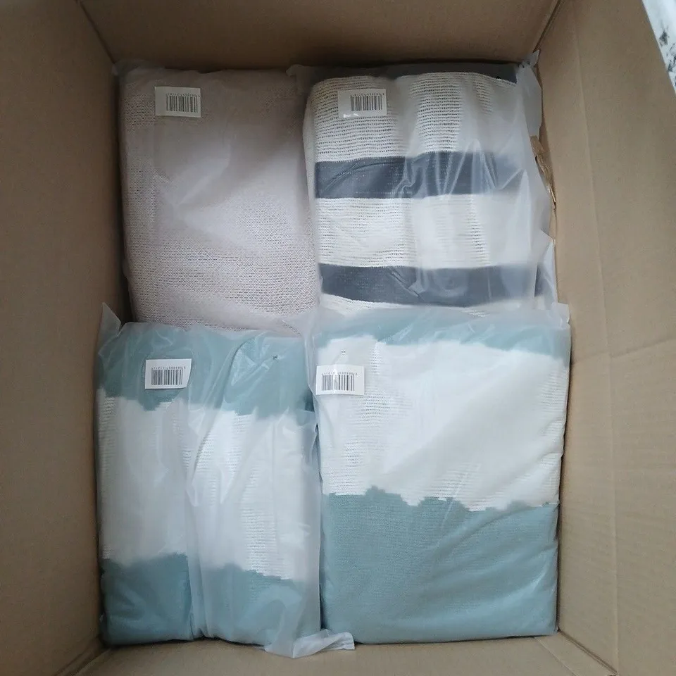 LARGE QUANTITY OF ASSORTED ITEMS TO INCLUDE ASSORTMENT OF THROW BLANKETS, ARTIFICIAL FLOWERS ETC - COLLECTION ONLY