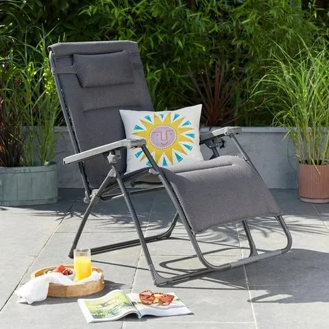 WRAPPED AMSTERDAM CHARCOAL SUN LOUNGER CHAIR