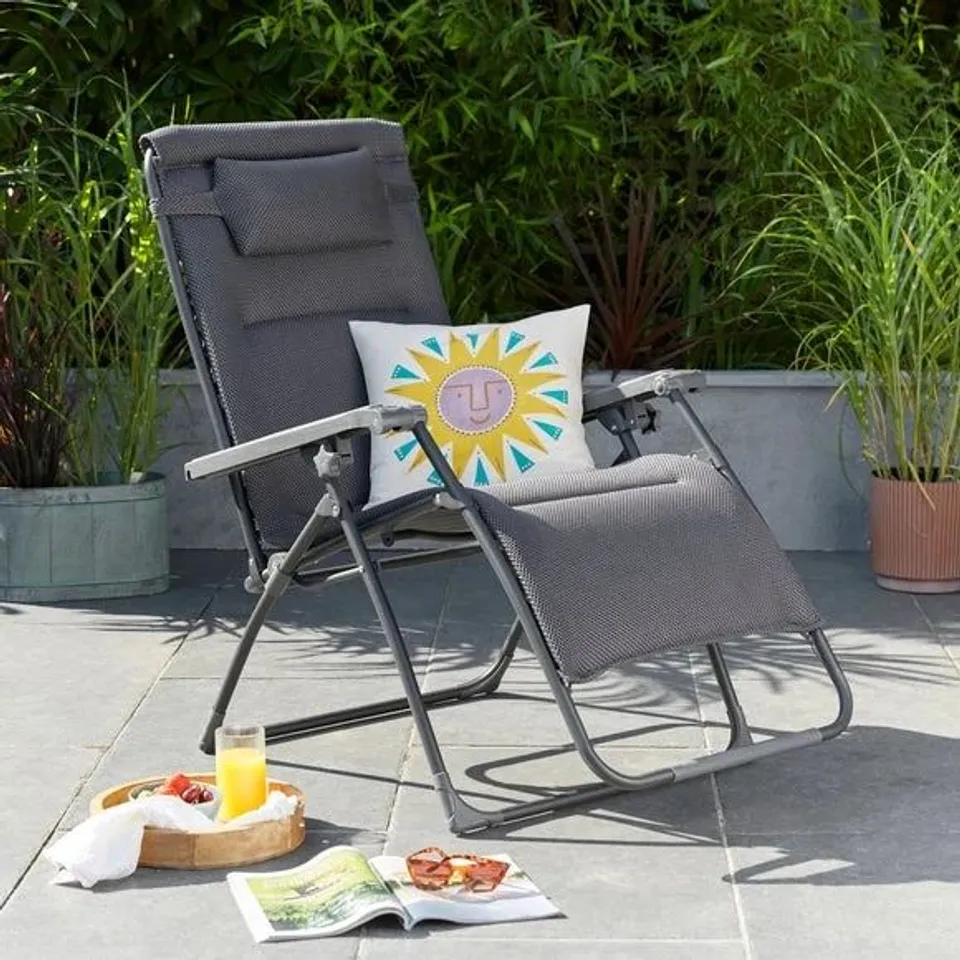 WRAPPED AMSTERDAM CHARCOAL SUN LOUNGER CHAIR