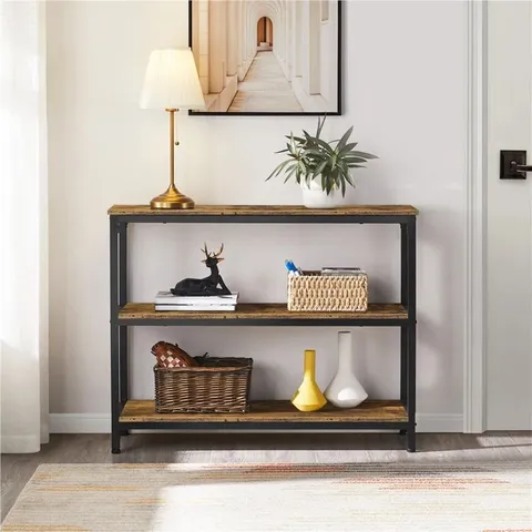 BOXED YAHEETECH SIDE TABLE - RUSTIC BROWN (1 BOX)