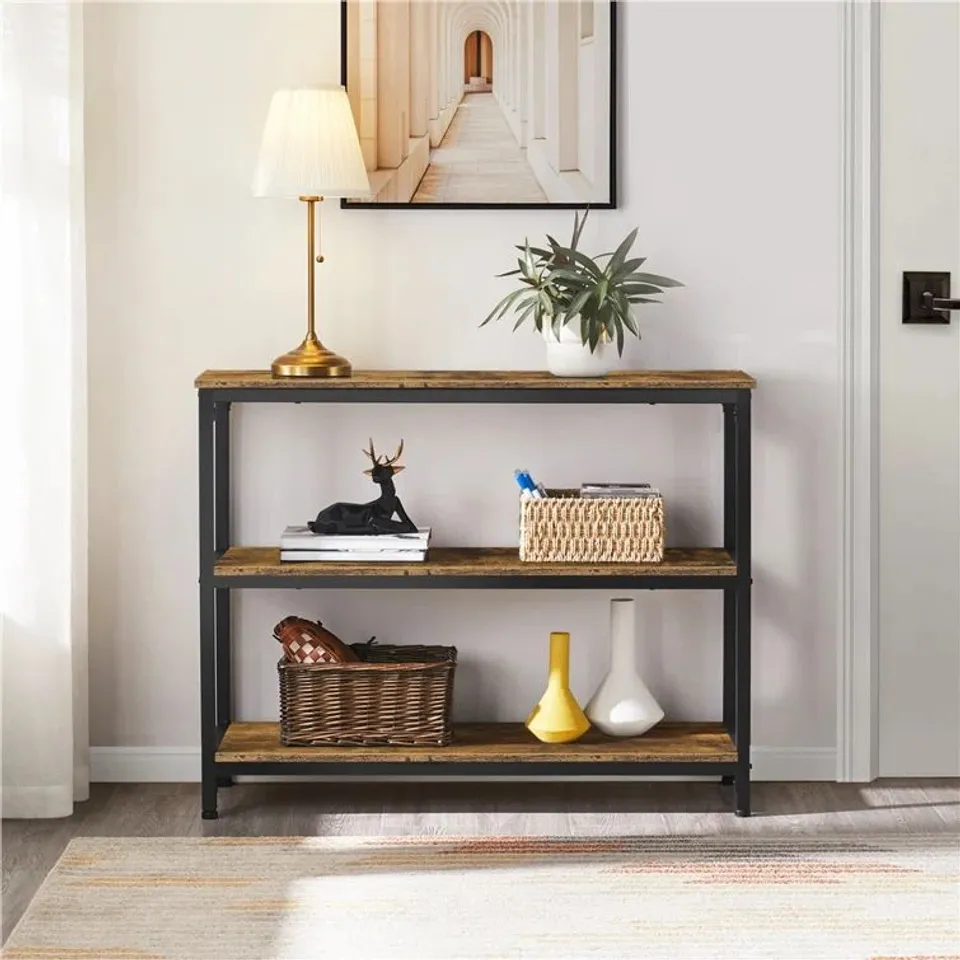 BOXED YAHEETECH SIDE TABLE - RUSTIC BROWN (1 BOX)