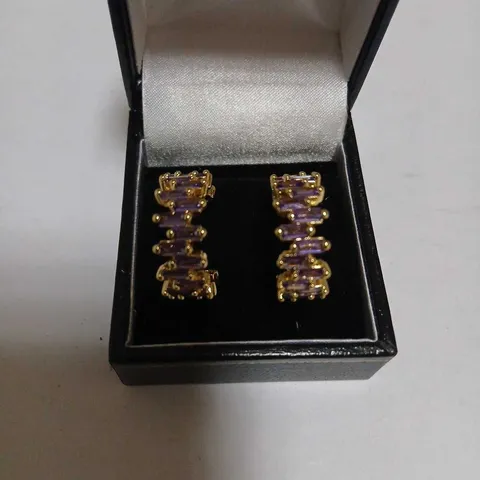 BUTLER & WILSON IRREGULAR BAGUETTE CRYSTAL HOOP EARRINGS