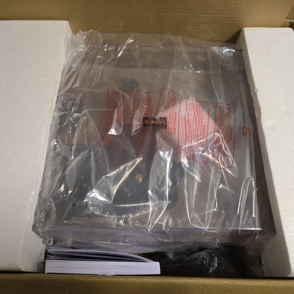 BOXED LENCO TURNTABLE WITH BUILT-IN SPEAKERS