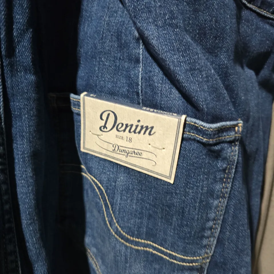 FAT FACE DENIM DUNGAREES – BLUE DENIM OVERALLS, UK 14 (US 14)