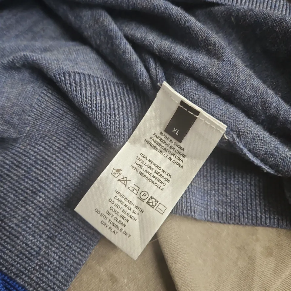 PAUL SMITH COLOUR-BLOCK MERINO WOOL ZIP CARDIGAN, UK SIZE XL