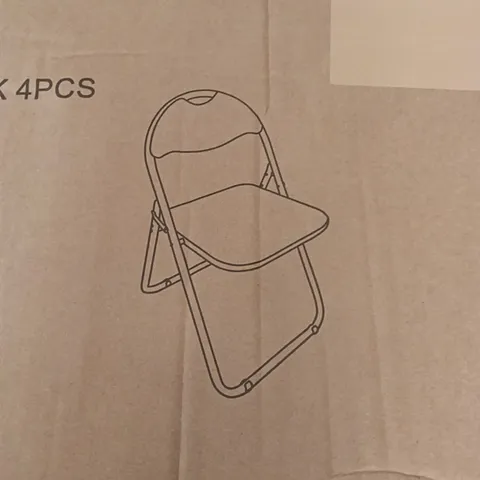 BOXED SET OF 4 FOLDABLE CHAIRS - BLACK (1 BOX)