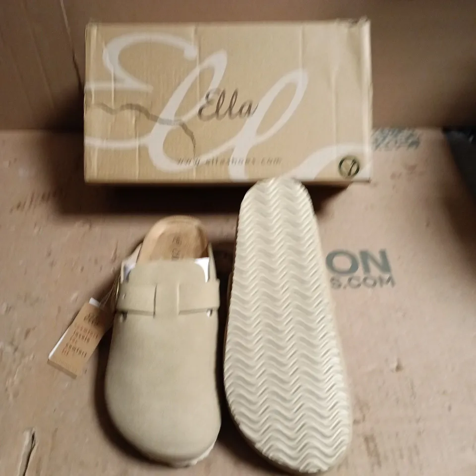  ELLA SHOES BEIGE SLIP-ON SANDALS - UK SIZE 5