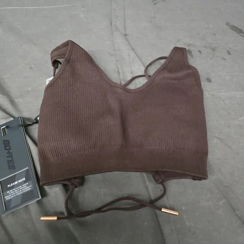 BO+TE BROWN RIBBED BRALETTE TOP XS – BATCH B
