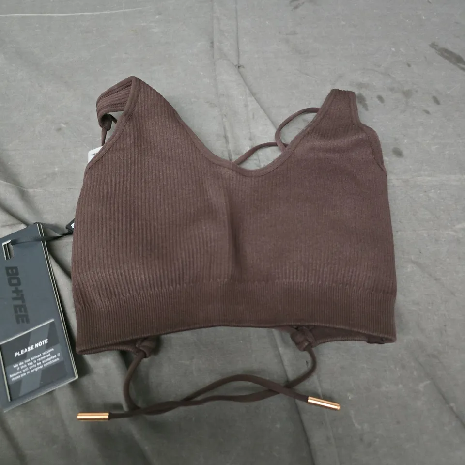 BO+TE BROWN RIBBED BRALETTE TOP XS – BATCH B