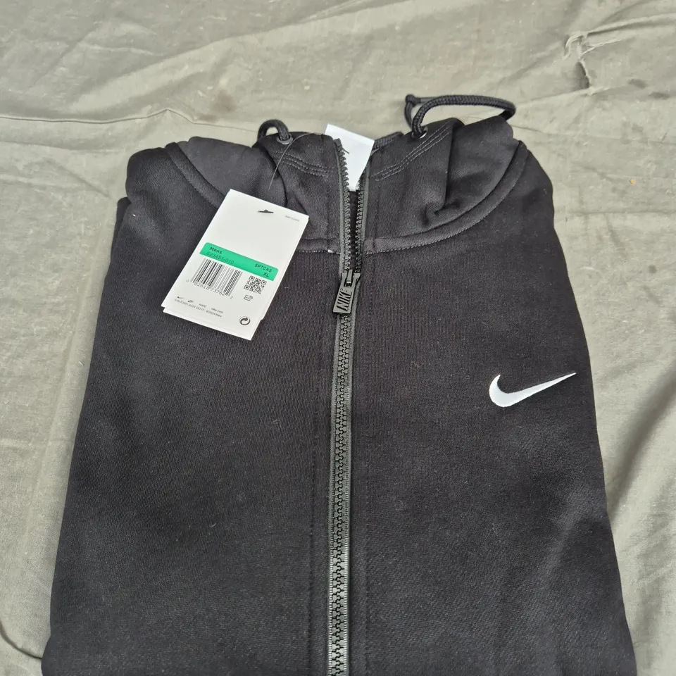 NIKE MENS ZIP UP HOODED TOP - BLACK - SIZE XL