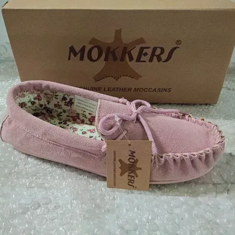 MOKKERS GENUINE LEATHER MOCCASINS – PINK, UK SIZE 7