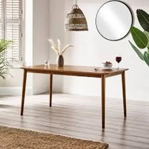 BOXED LYNTON LARGE WALNUT EFFECT SOLID WOOD DINING TABLE (1 BOX)