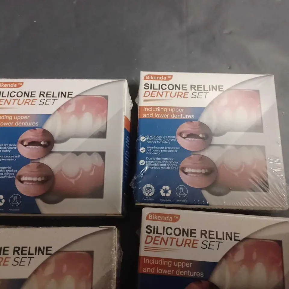 LOT OF APPROXIMATELY 40 SEALED BIKENDA SILICONE RELINE DENTURE SETS