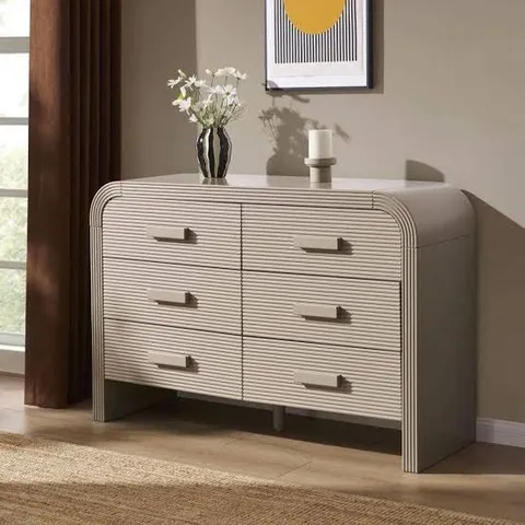 BOXED DUSK SUSIE 6 DRAWER CHEST - TAUPE