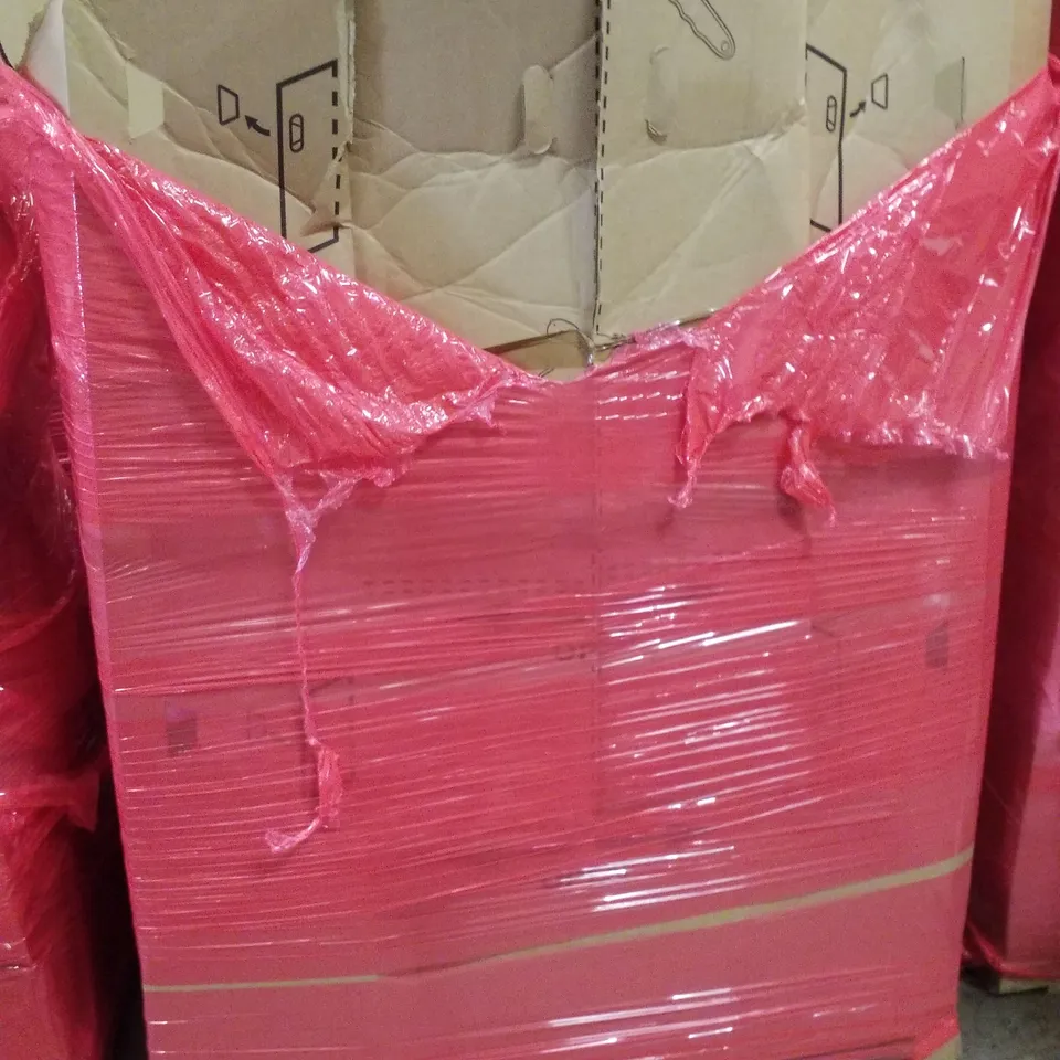 PALLET CONTAINING ASSORTED PRODUCTS INCLUDING OFFICE CHAIR, TWIN BED FRAME WITH WOOD HEADBOARD, LED AQUARIUM LIGHT & TWIN STACK AIR FRYER