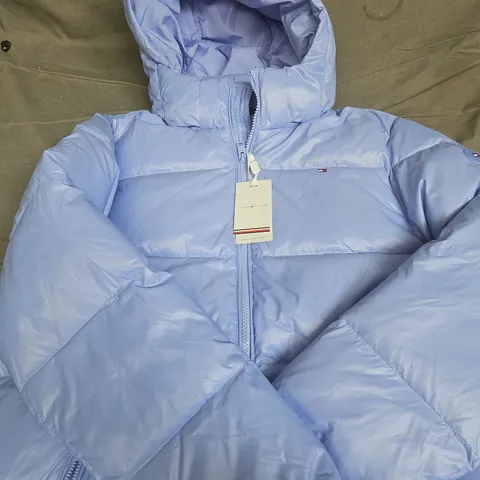 TOMMY HILFIGER ESSENTIAL DOWN JACKET β VINTAGE IRIS, HOODED PUFFER, SIZE 16 (UK)